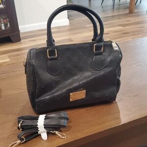 bebe Black Embossed Satchel
